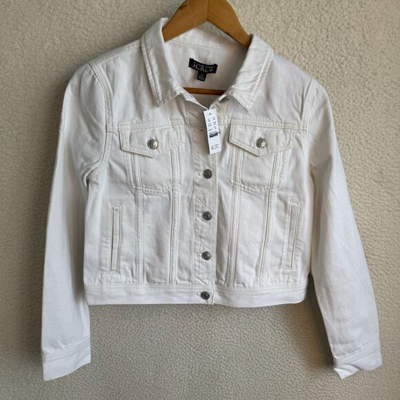 J Crew New‎ classic denim jacket in white Womens XS - Picture 2 of 10